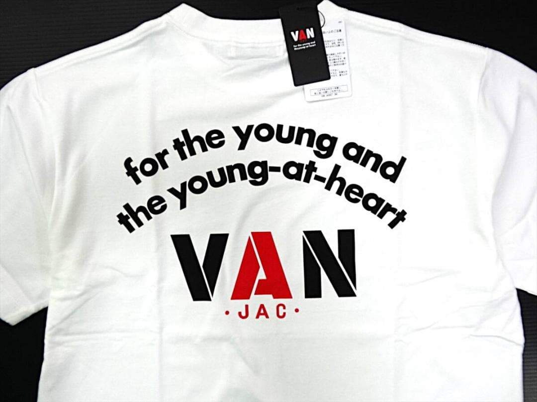 VAN JAC ヴァンヂャケット バックアーチロゴプリントTシャツ M ホワイト