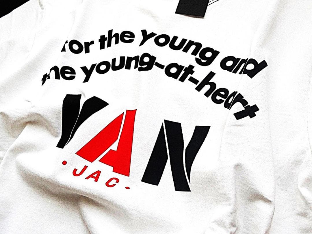 VAN JAC ヴァンヂャケット バックアーチロゴプリントTシャツ M ホワイト
