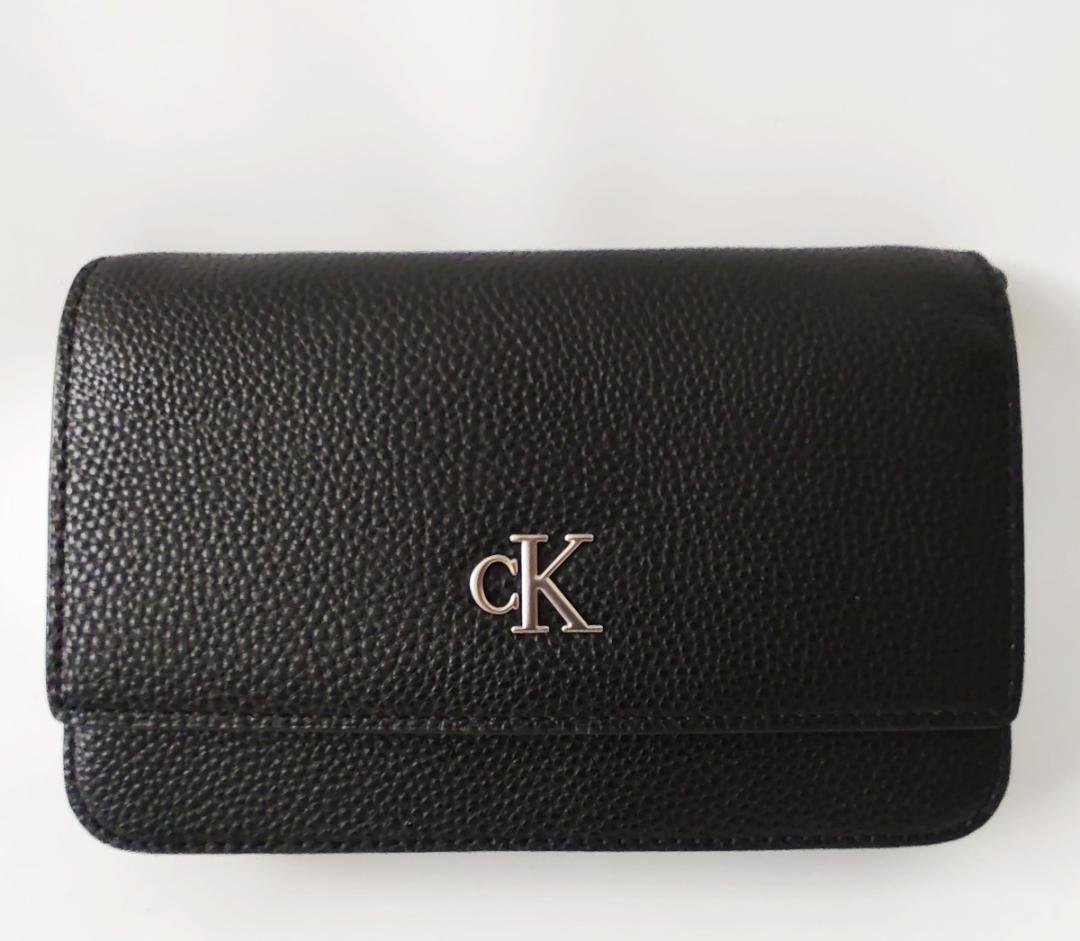 【新品】CK ロゴ カルバンクライン チェーン クロスボディバッグ ブラック