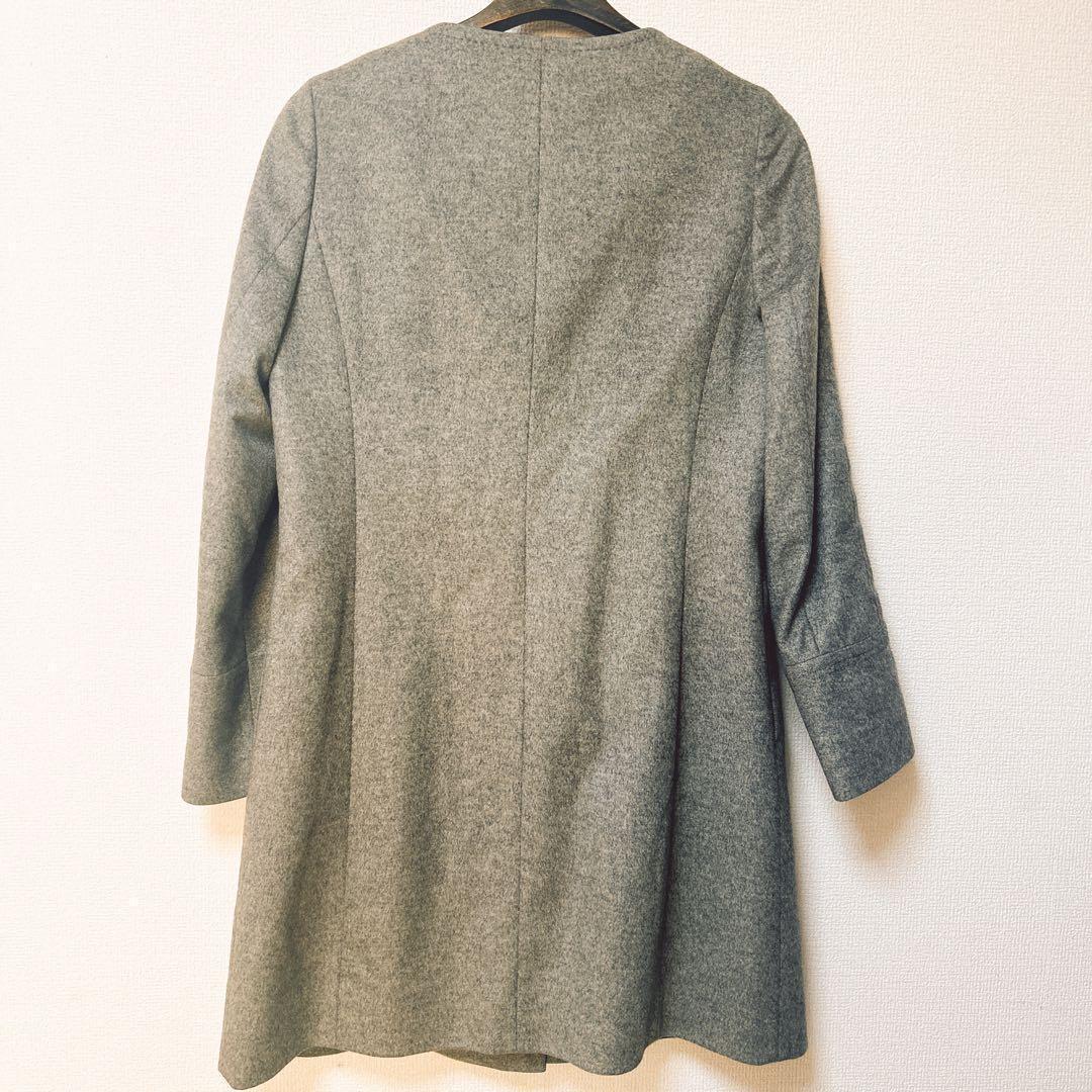 イネド コート ロング カシミヤ100 グレー Sサイズ ミディアム INED