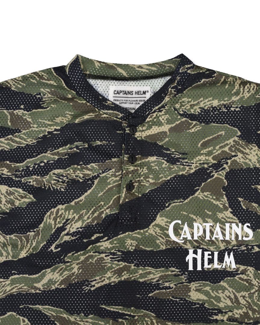 トップス Captains Helm HENLEY NECK MESH TEE