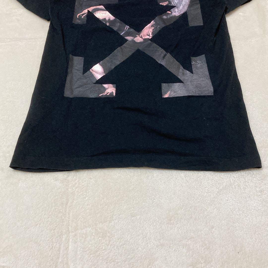 OFF-WHITE オフホワイト 半袖Tシャツ 絵画 アロープリント M BK