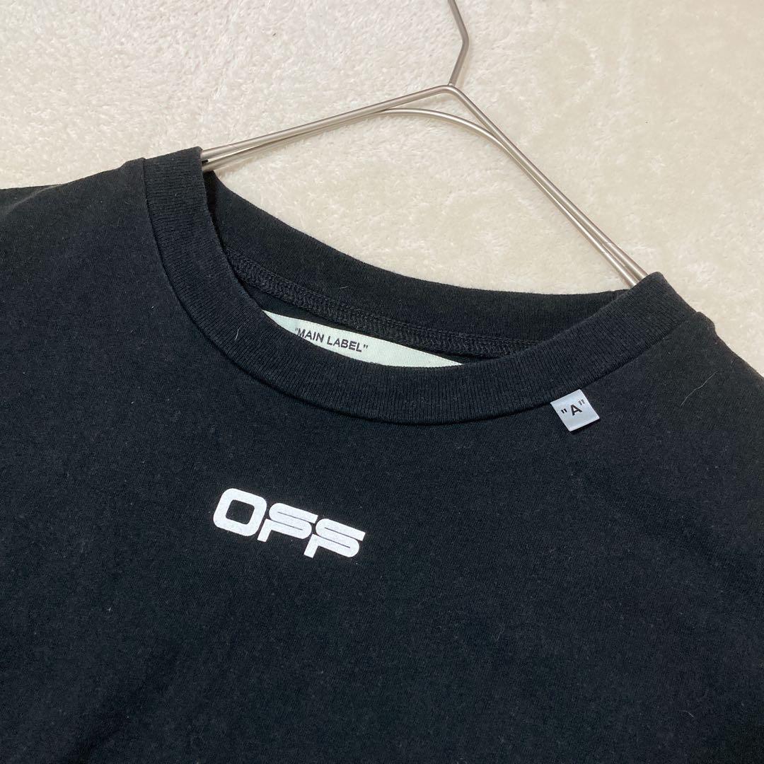OFF-WHITE オフホワイト 半袖Tシャツ 絵画 アロープリント M BK