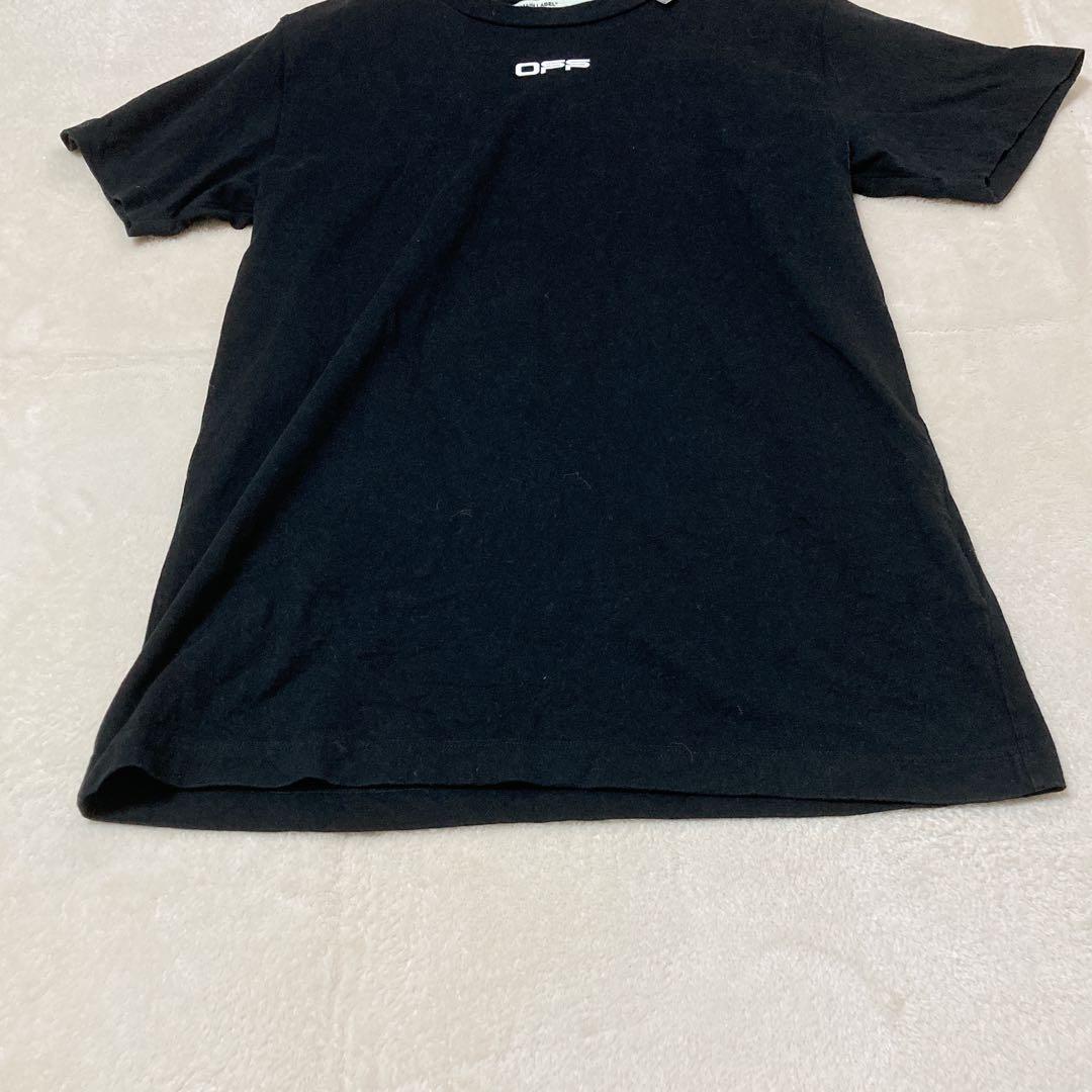 OFF-WHITE オフホワイト 半袖Tシャツ 絵画 アロープリント M BK