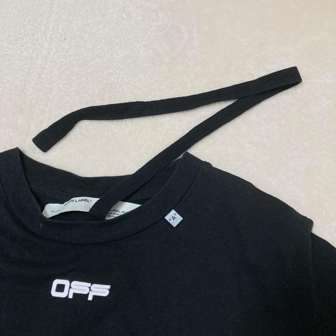 OFF-WHITE オフホワイト 半袖Tシャツ 絵画 アロープリント M BK
