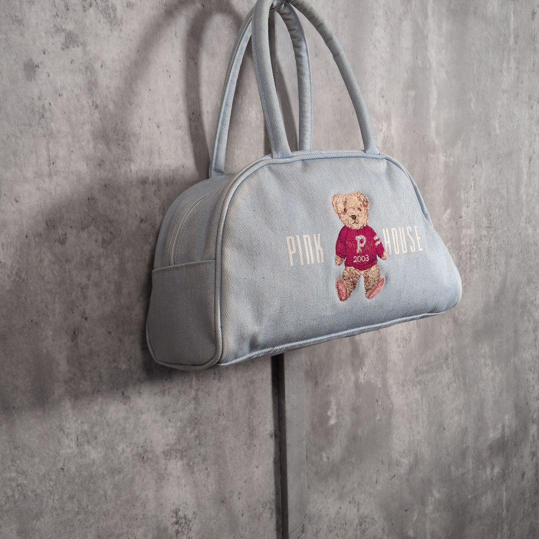 【90s_vintage】PINKHOUSE BostonBag テディベア刺繍