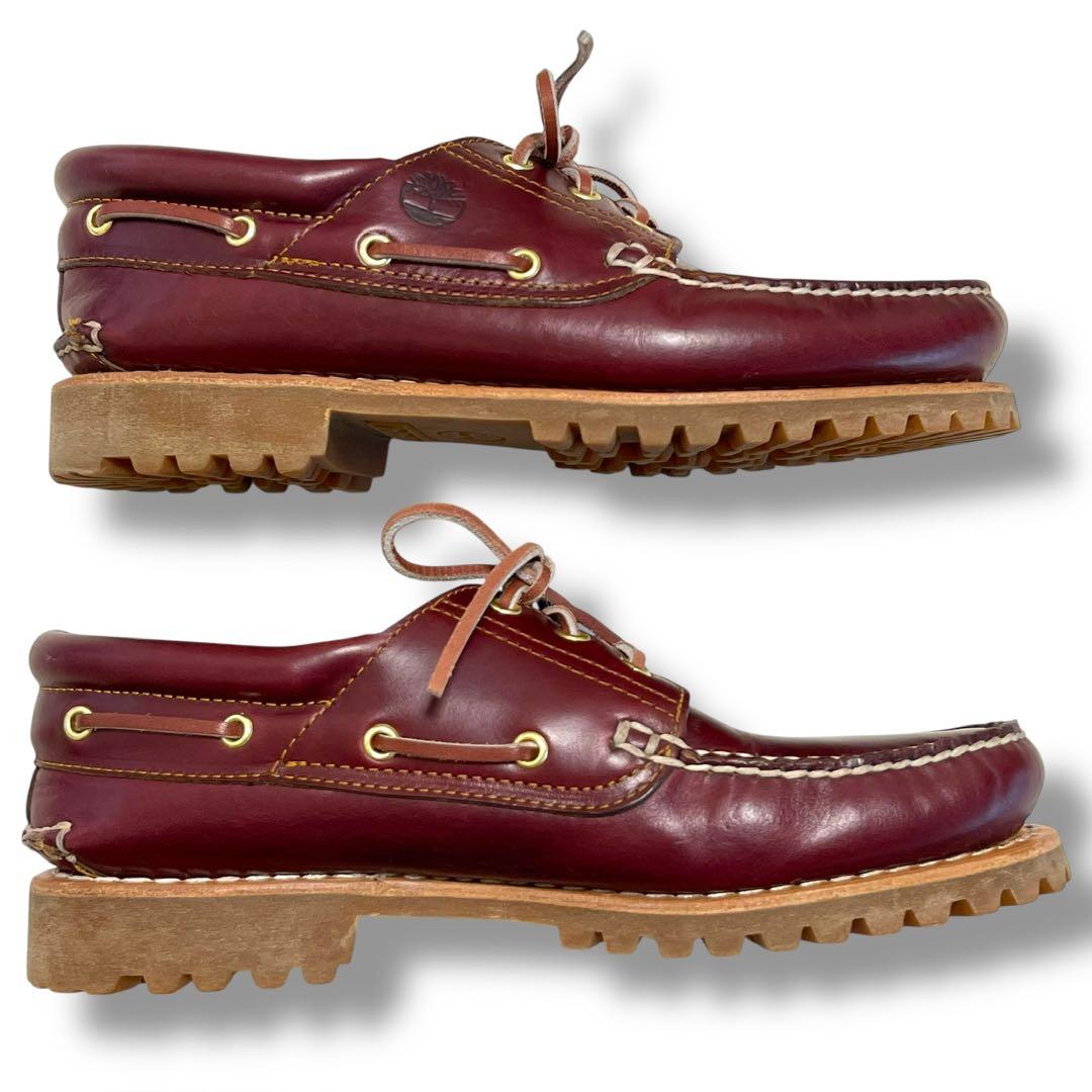 Timberland デッキシューズ バーガンディ レザー 本革 3eye