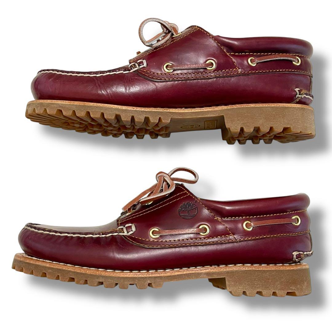 Timberland デッキシューズ バーガンディ レザー 本革 3eye