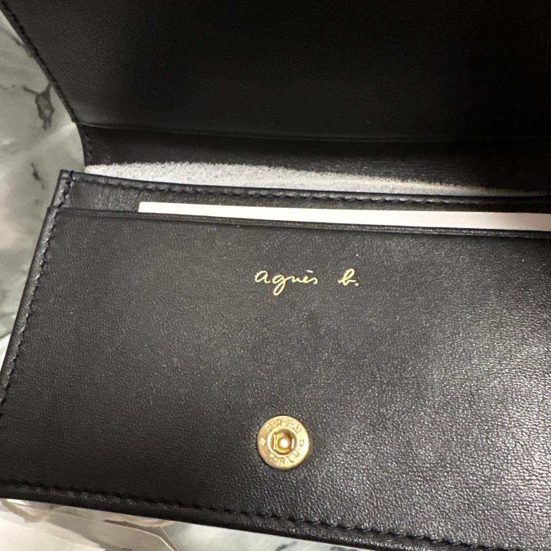 新品タグ付き　agnès b. レザーカードケース　 名刺入れ　ブラック