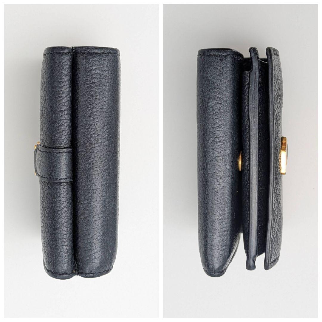 SAINT LAURENT 三つ折り財布 ネイビー コンパクトウォレット