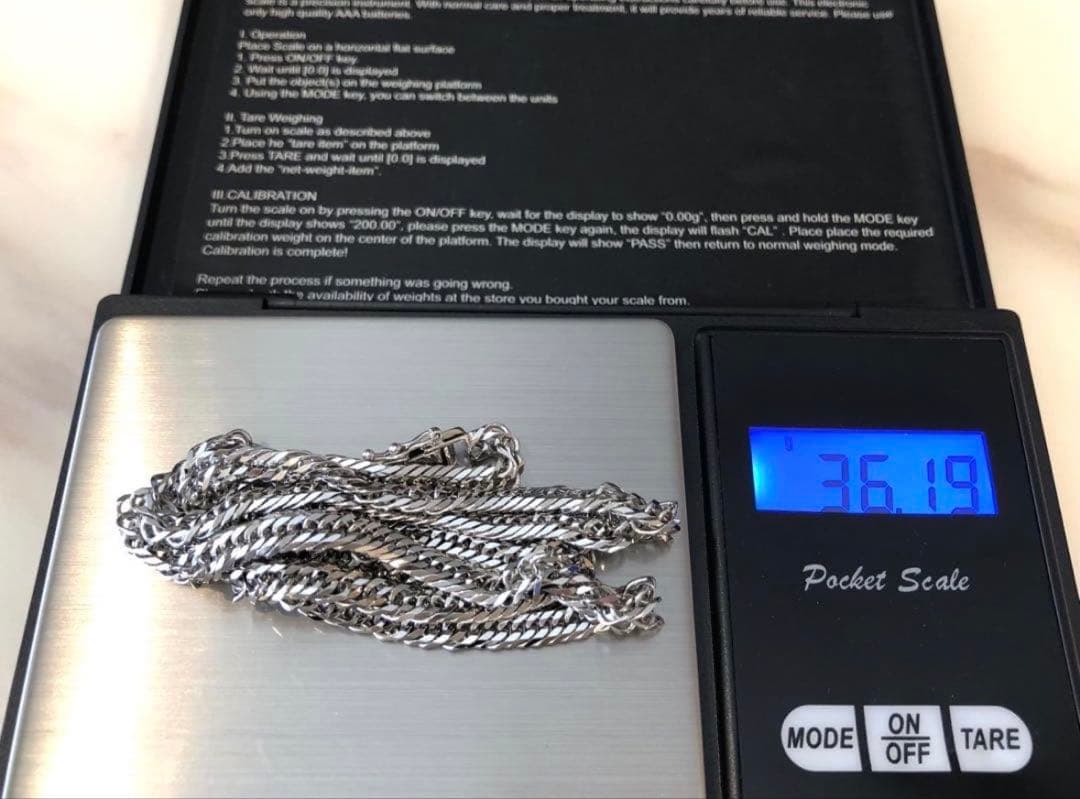 喜平 ネックレス プラチナ Pt850 トリプル 12面　60cm 36.1g