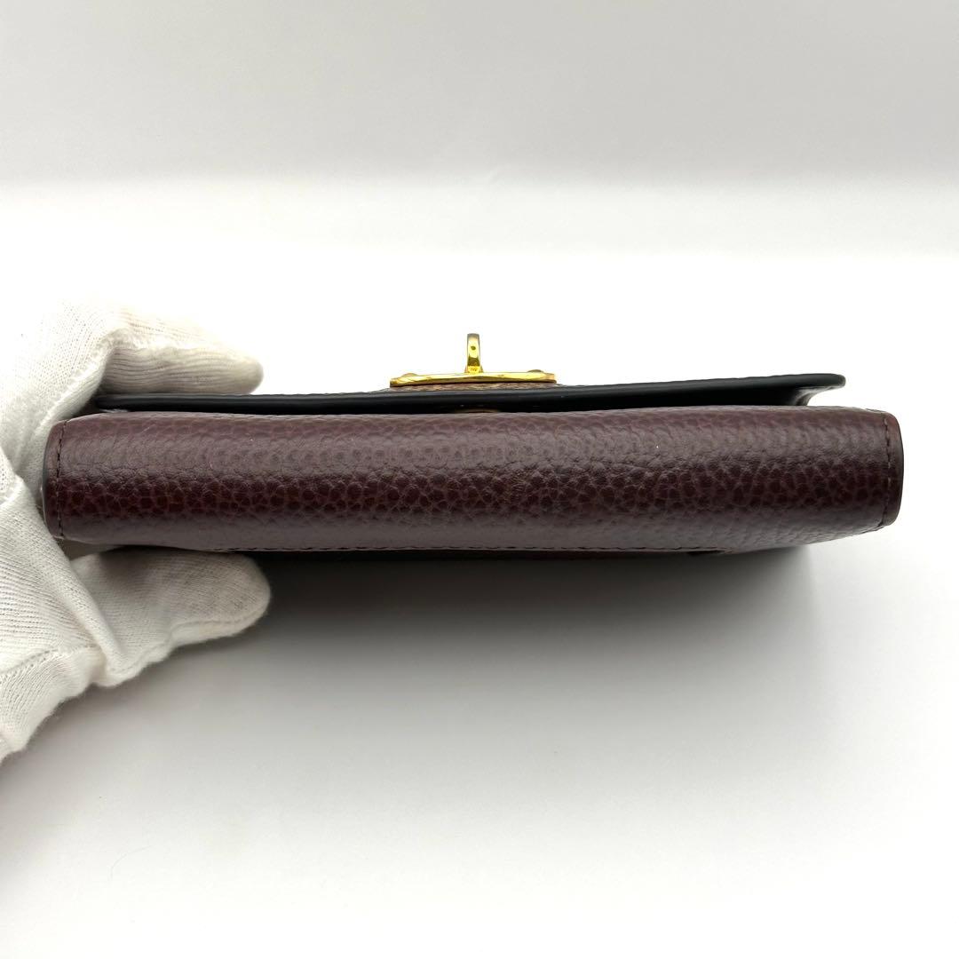 【美品】マルベリー ダーリーウォレット レザー ターンロック ボルドー系