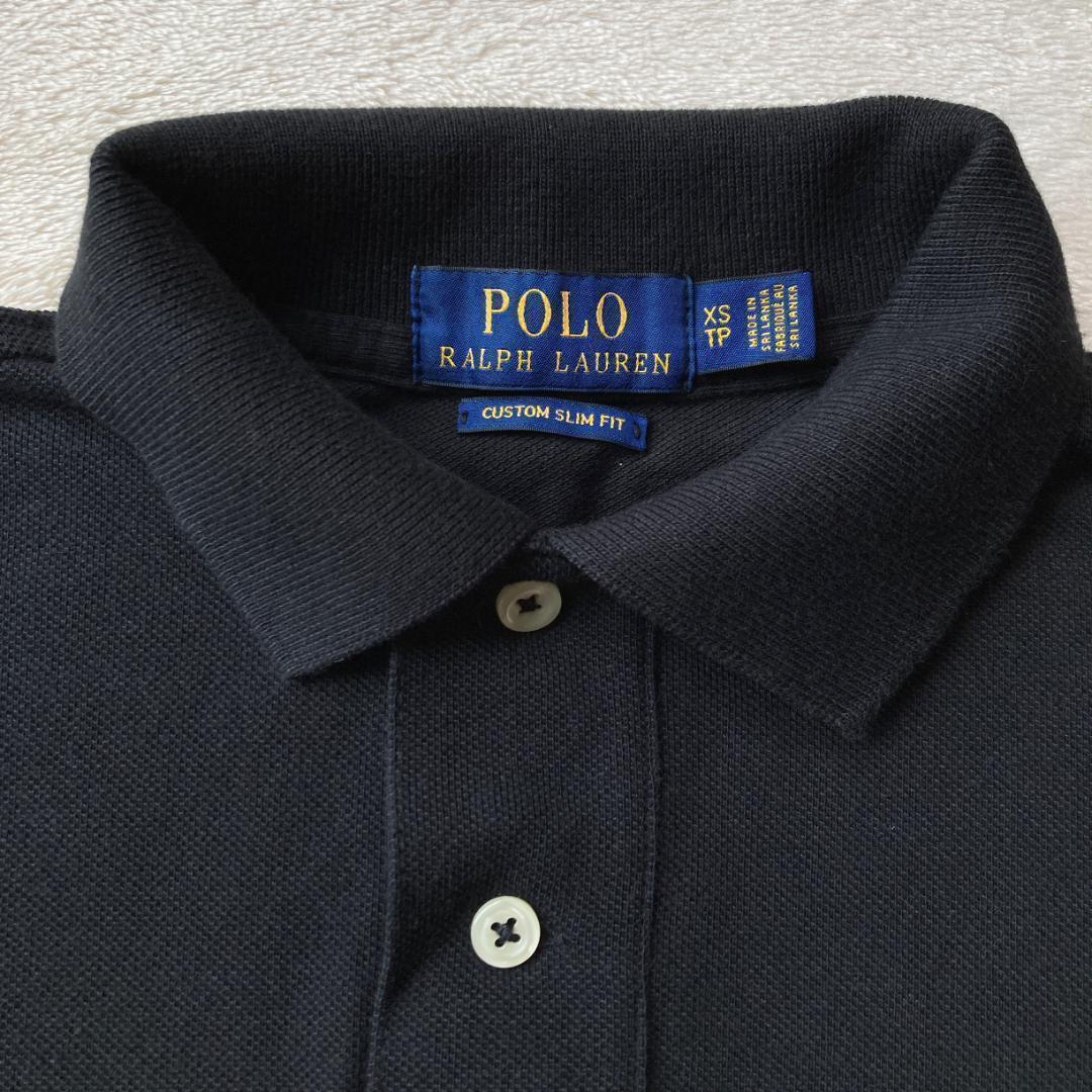 1235 美品 POLO ポロ ラルフローレン ポロシャツ 紺 XS ①