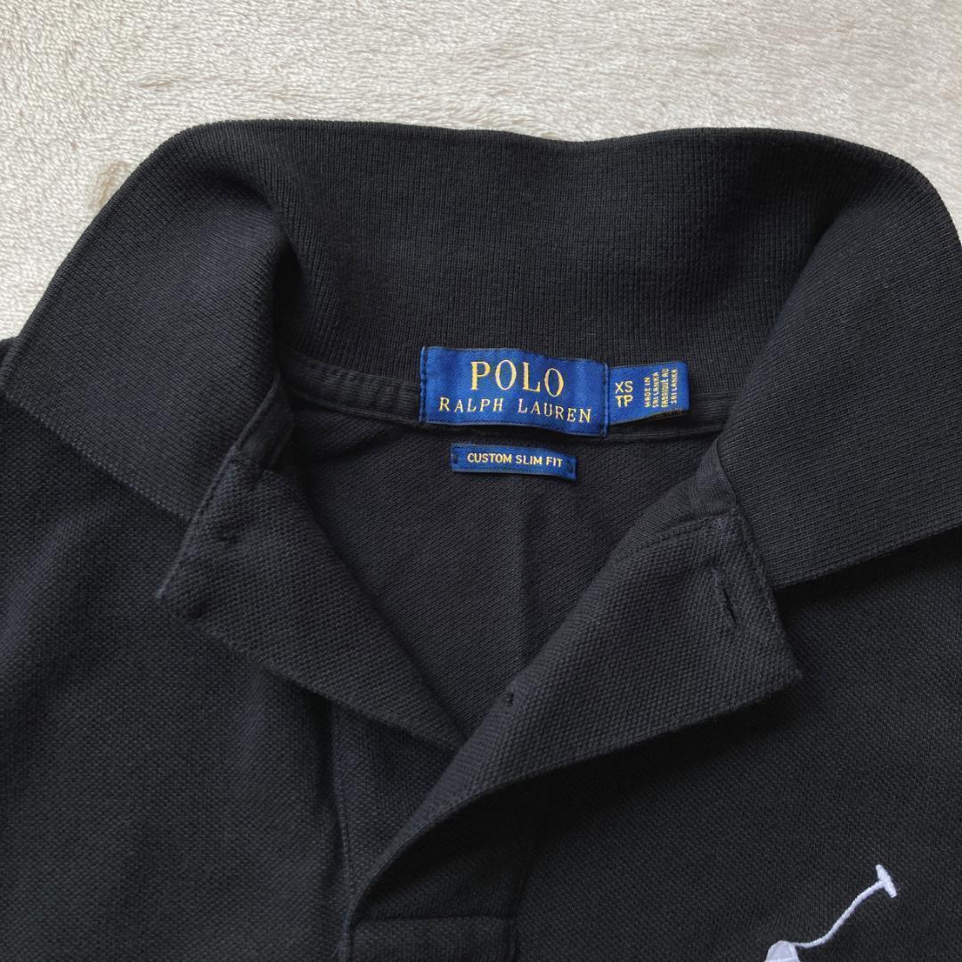 1235 美品 POLO ポロ ラルフローレン ポロシャツ 紺 XS ①