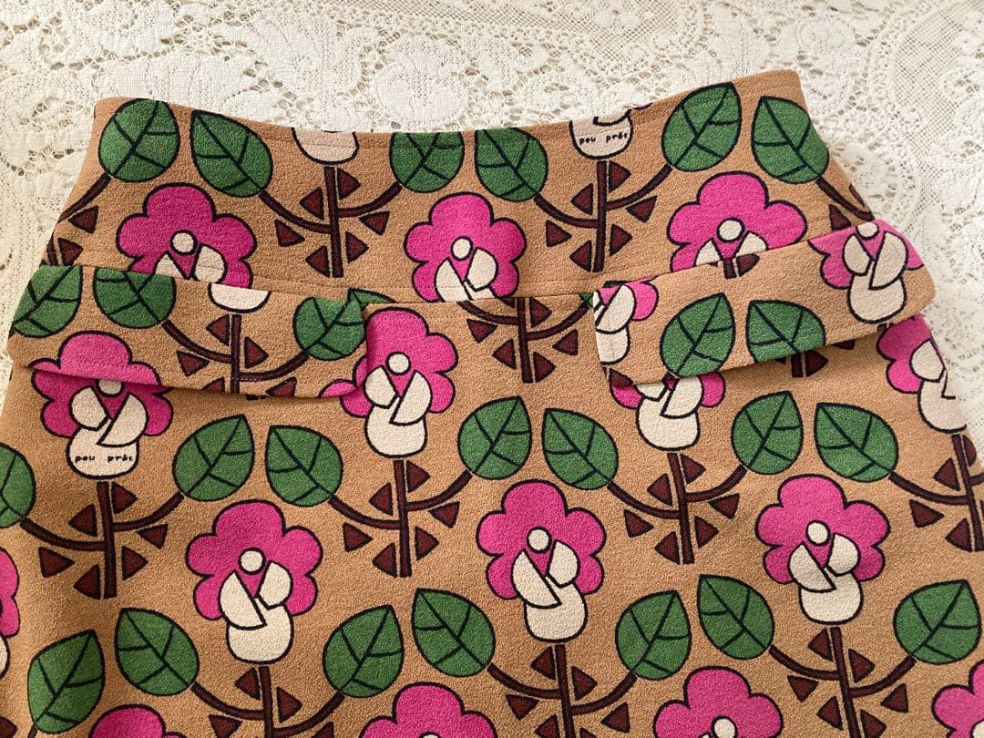 最終価格　美品　プープレ　peu pres 大人可愛い♪薔薇の総お花柄スカート