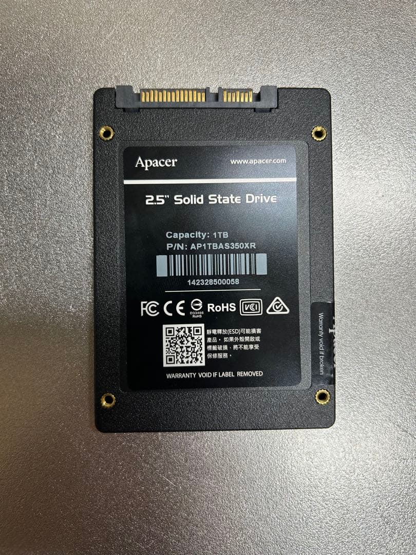 Apacer 1TB SSD SATA3 2.5インチ