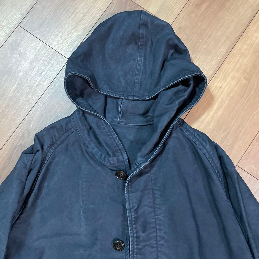 218 confect サルファーダイモールスキンフーデッドコート　ネイビー