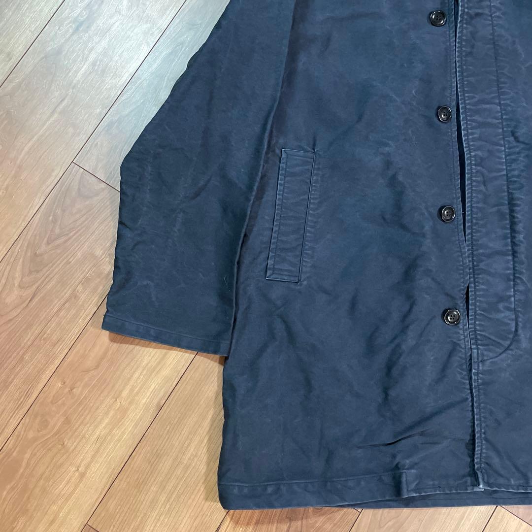 218 confect サルファーダイモールスキンフーデッドコート　ネイビー
