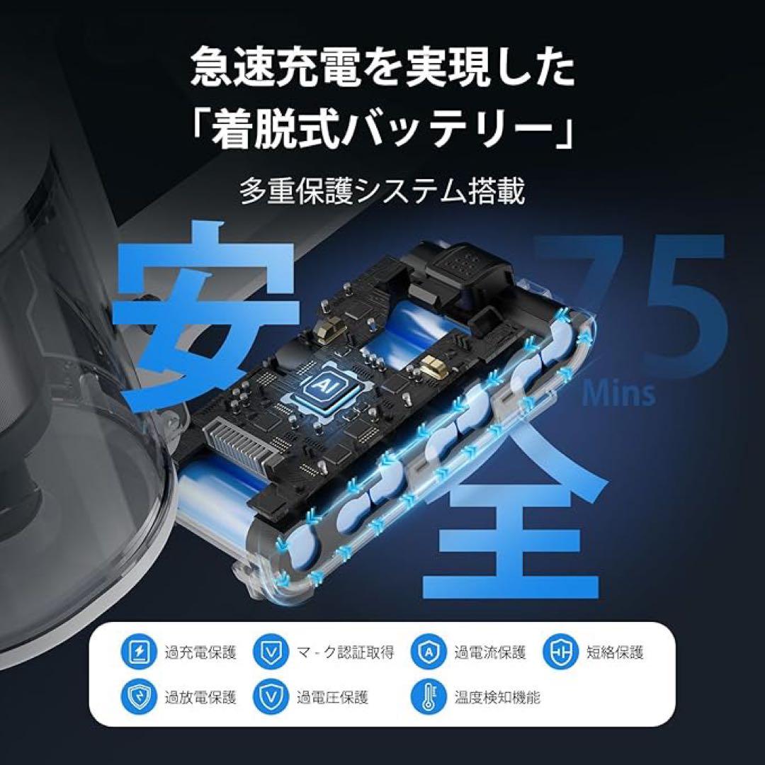⭐️新品⭐️ コードレス掃除機 除菌機能搭載 85Kpa 超強力吸 自立式 LED