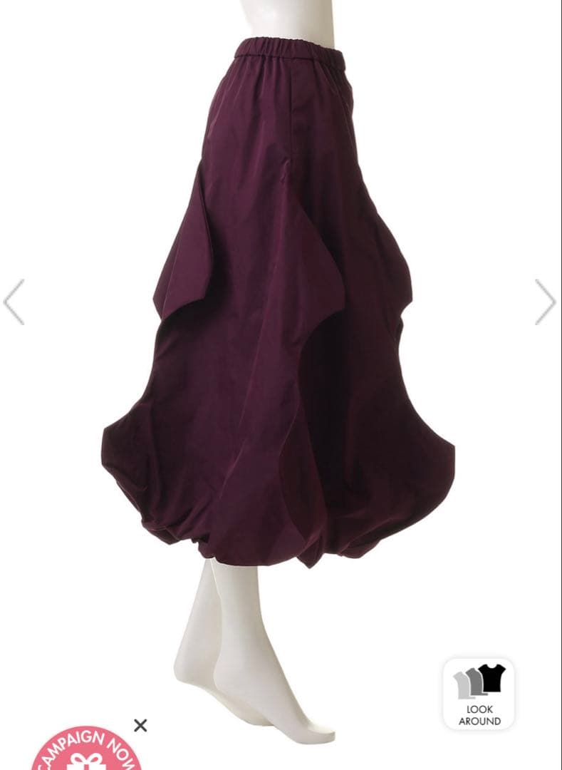 ENFOLDエンフォルドODDSHAPE SKIRTフレアバルーンスカート38黒