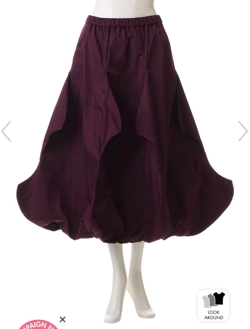 ENFOLDエンフォルドODDSHAPE SKIRTフレアバルーンスカート38黒