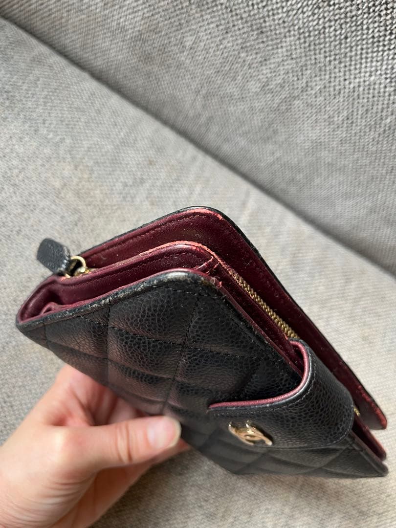 ノベルティ　CHANEL ブラック キルティング 二つ折り財布