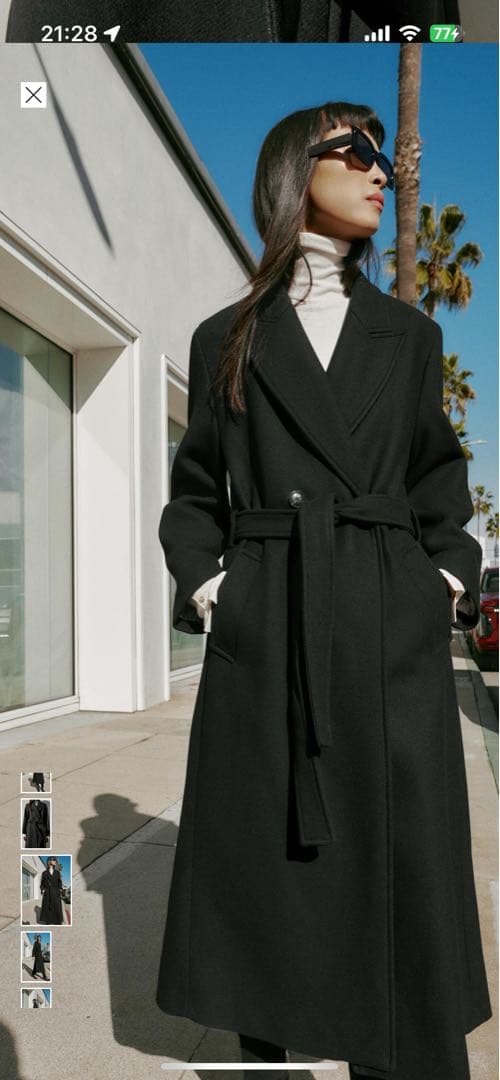 【今期品！新品未使用】ZARA ウール製ロングコート　ザラ