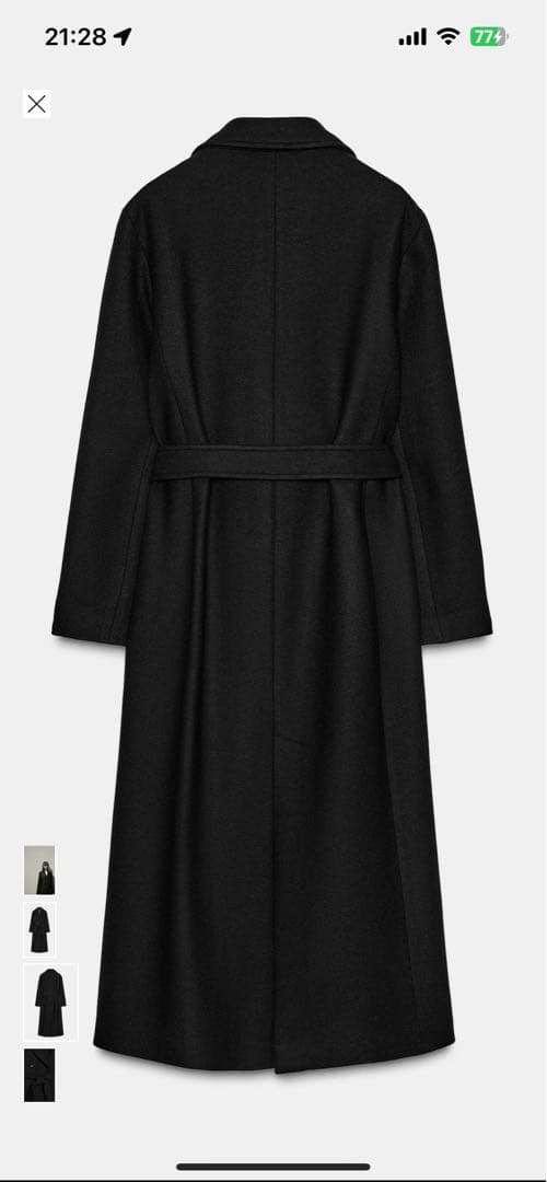 【今期品！新品未使用】ZARA ウール製ロングコート　ザラ
