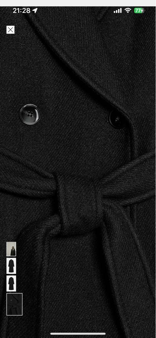 【今期品！新品未使用】ZARA ウール製ロングコート　ザラ