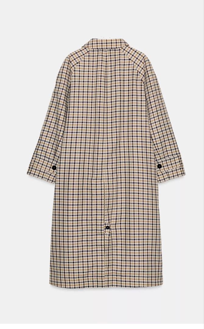 【新品未使用】ZARA リバーシブルチェック柄トレンチコートM完売品