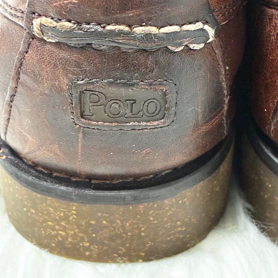 POLO ポロラルフローレン　デッキシューズ　28cm 靴　茶色　大きいサイズ