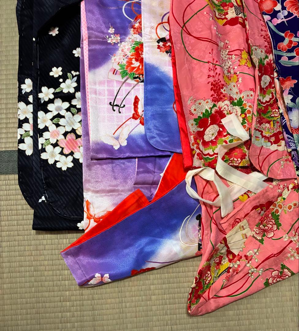 着物まとめ売り4着！リメイクなどに