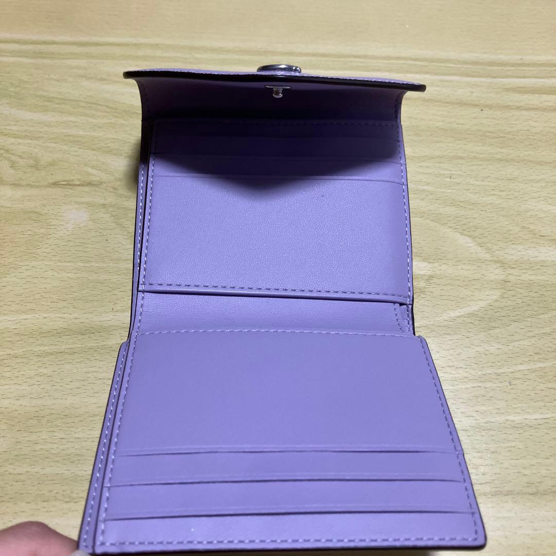 【ほぼ未使用】COACH 三つ折り財布 ラベンダー コンパクトウォレット コーチ