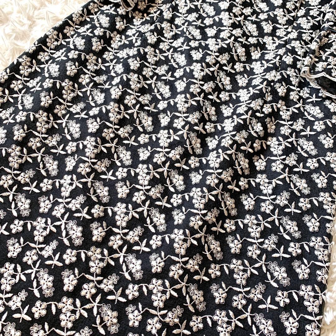 美品✨高級感 エムズグレイシー フラワー刺繍 レース ワンピース ベルスリーブ