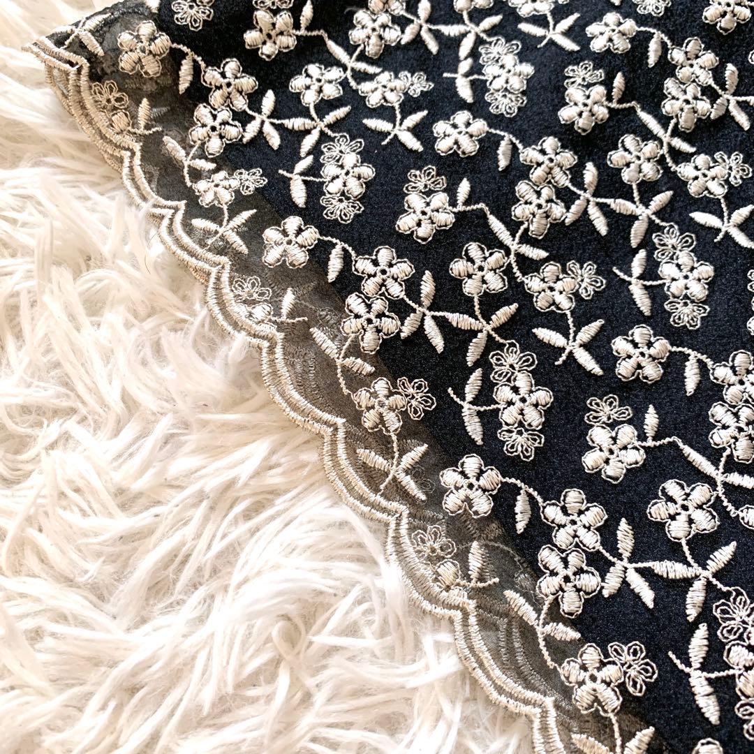 美品✨高級感 エムズグレイシー フラワー刺繍 レース ワンピース ベルスリーブ