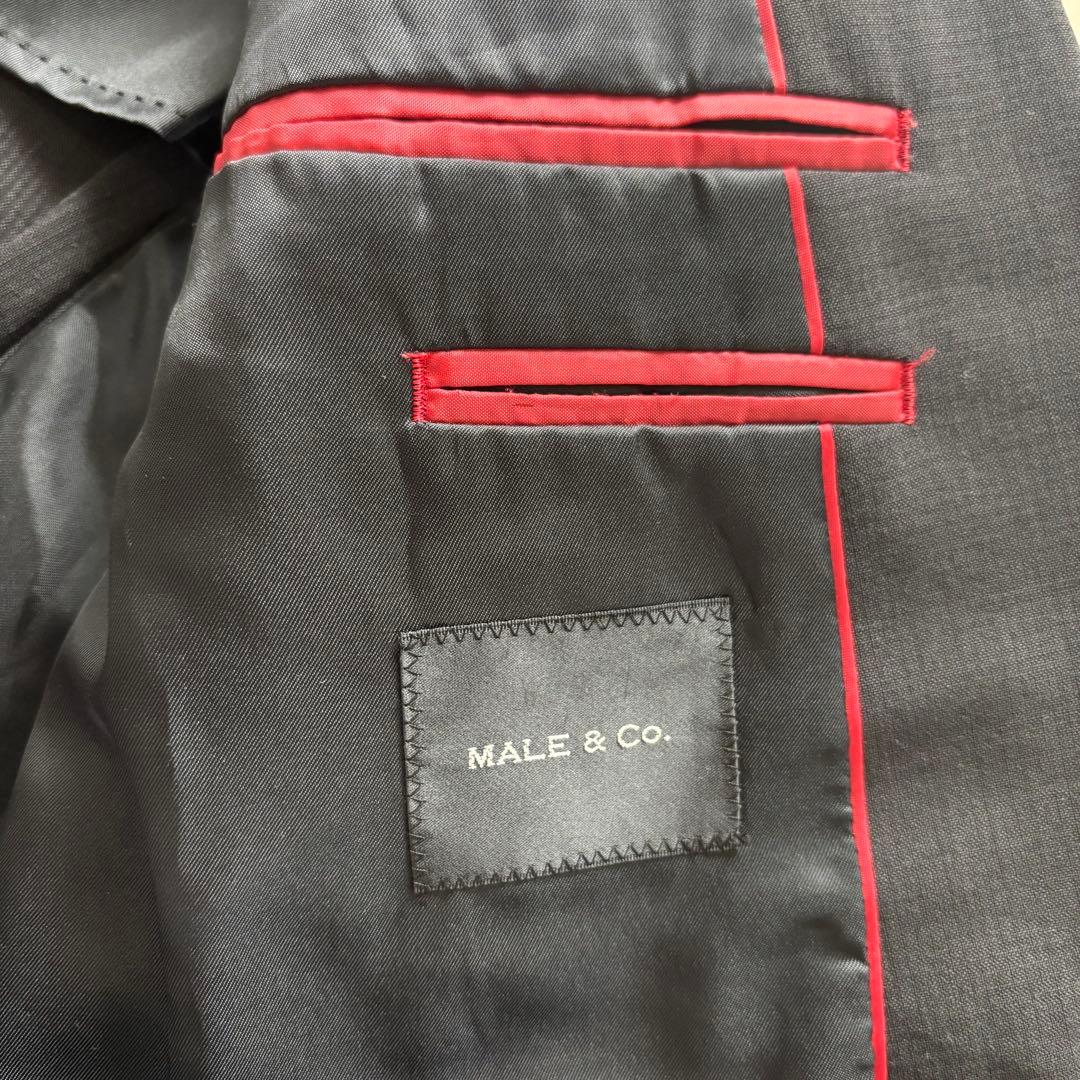 MALE & CO. 春夏通気性メッシュ　ダークグレー スーツ　cool クール