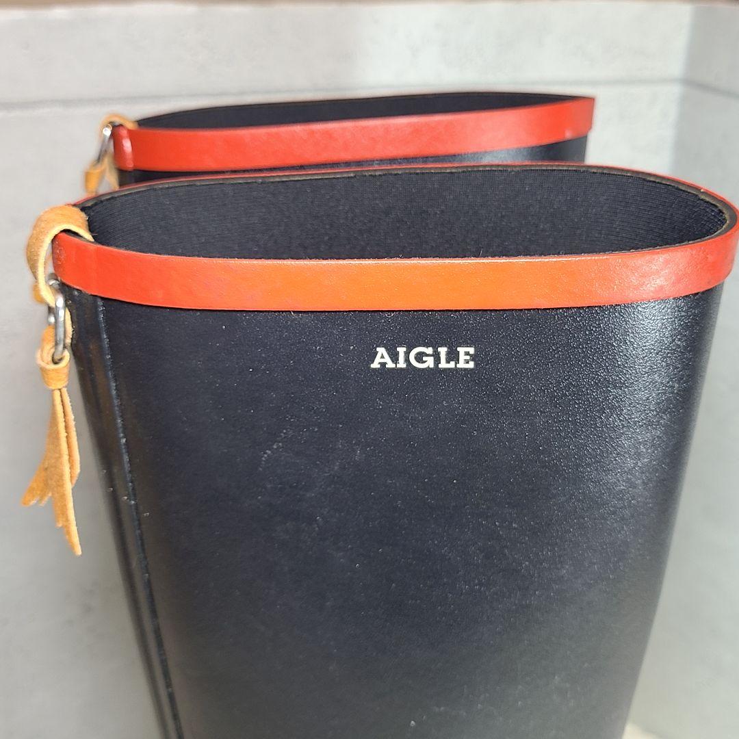【AIGLE】エーグル ミスジュリエットA ラバーブーツ　レインロングブーツ　黒