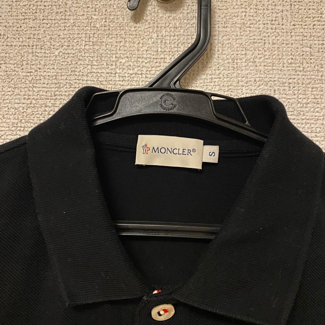 美品 モンクレール　ポロシャツ　半袖　ネイビー　胸ロゴ　ロゴ　ワッペン