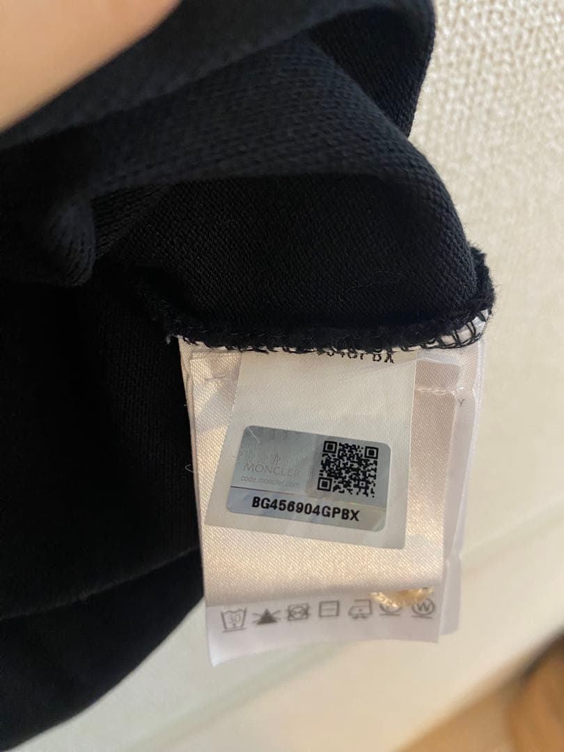 美品 モンクレール　ポロシャツ　半袖　ネイビー　胸ロゴ　ロゴ　ワッペン