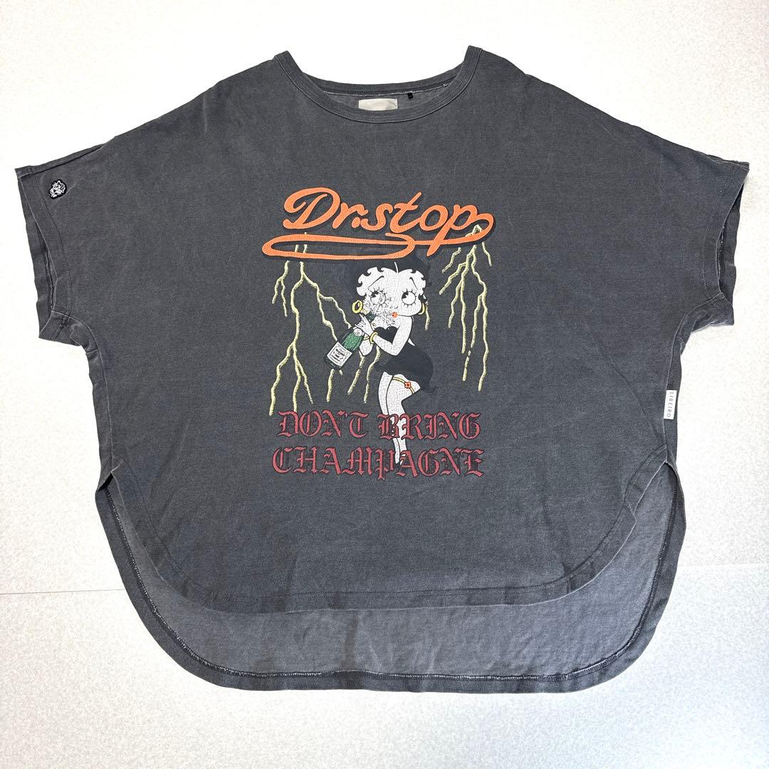 LIBEIRO リベイロ Bettyプリント ドルマンTシャツ ロゴ刺繍 M