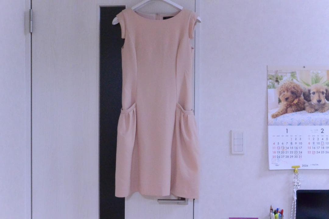 FOXEY ひざ丈ノースリーブワンピース 38 ピンク