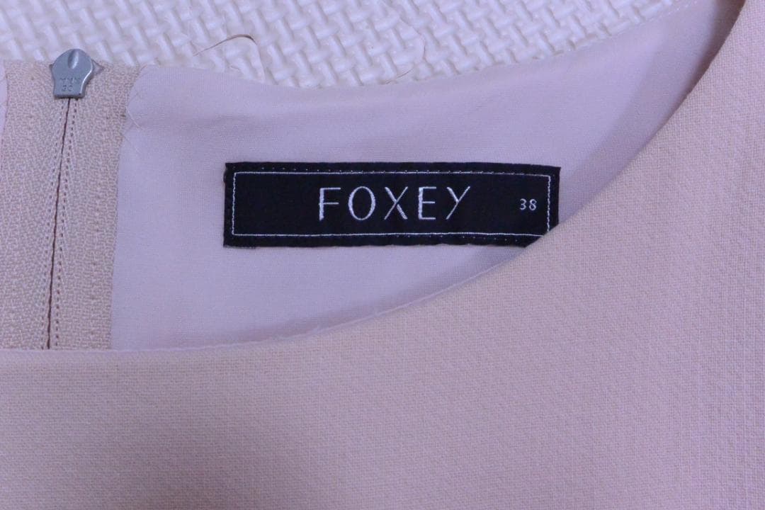 FOXEY ひざ丈ノースリーブワンピース 38 ピンク