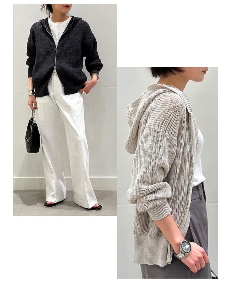 美品★AP STUDIO ギマコットンフーディー グレー
