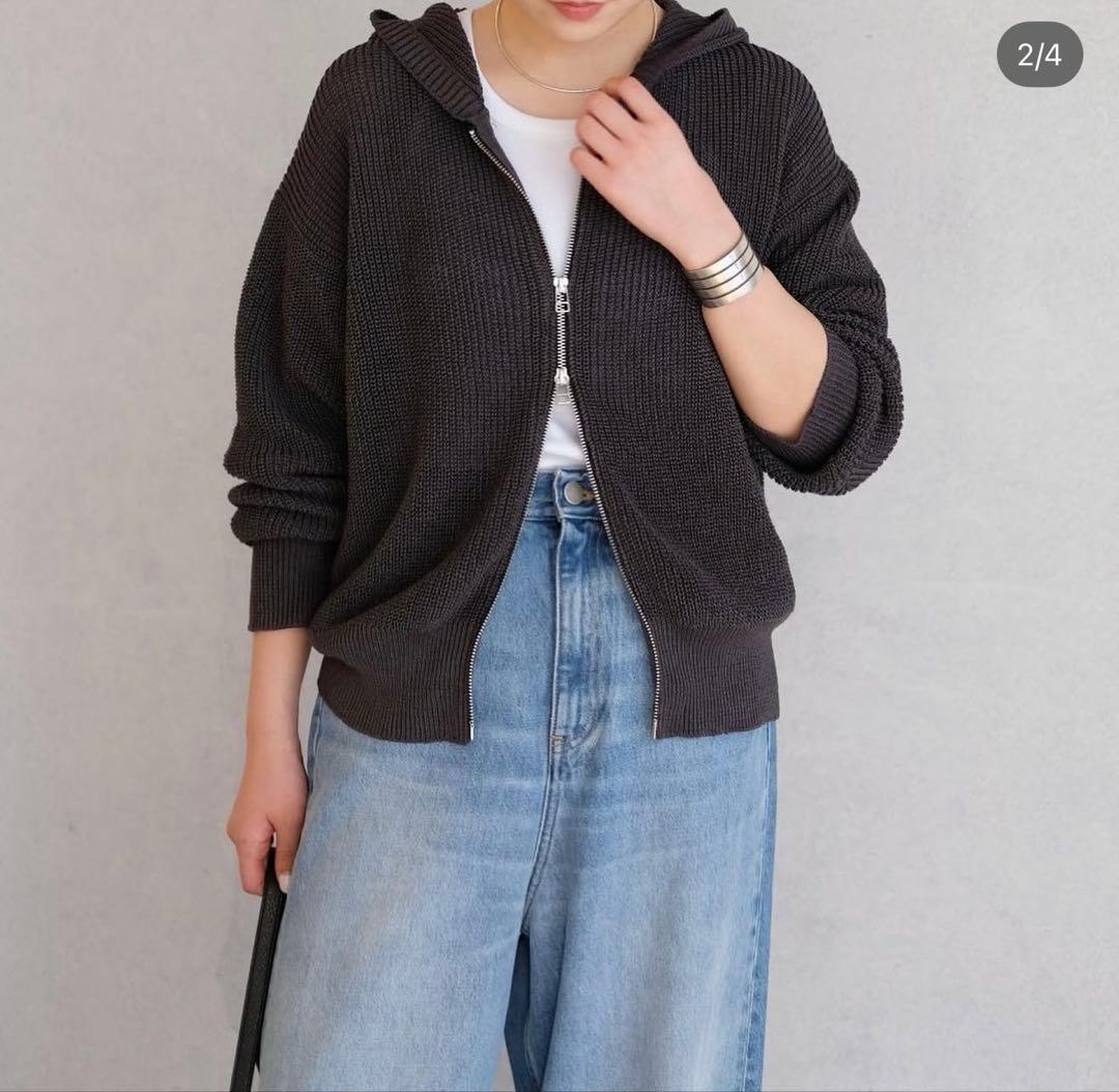 美品★AP STUDIO ギマコットンフーディー グレー