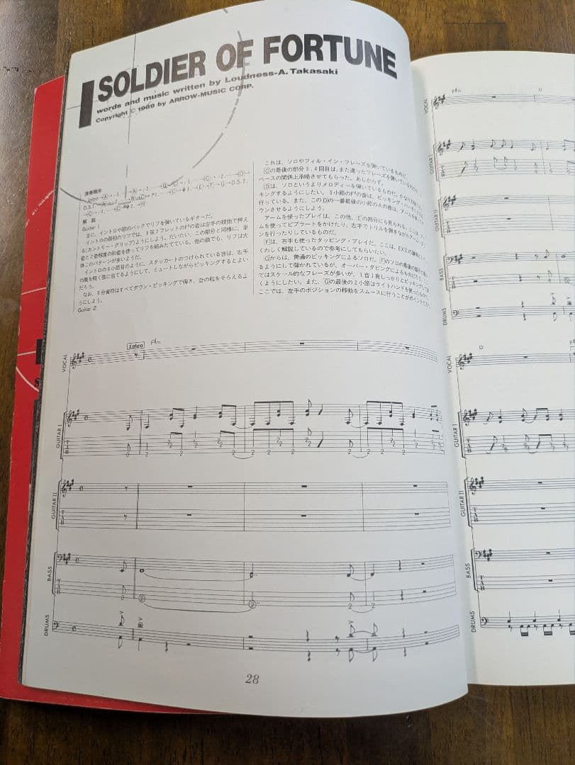 LOUDNESS/SOLDIER OF FORTUNE バンドスコア