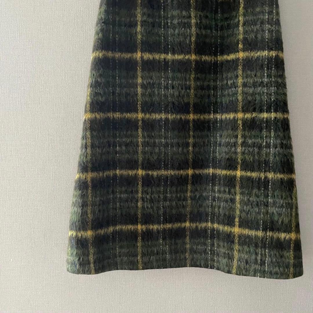 美品！Curensologyカレンソロジー シャギーチェックスカート グリーン