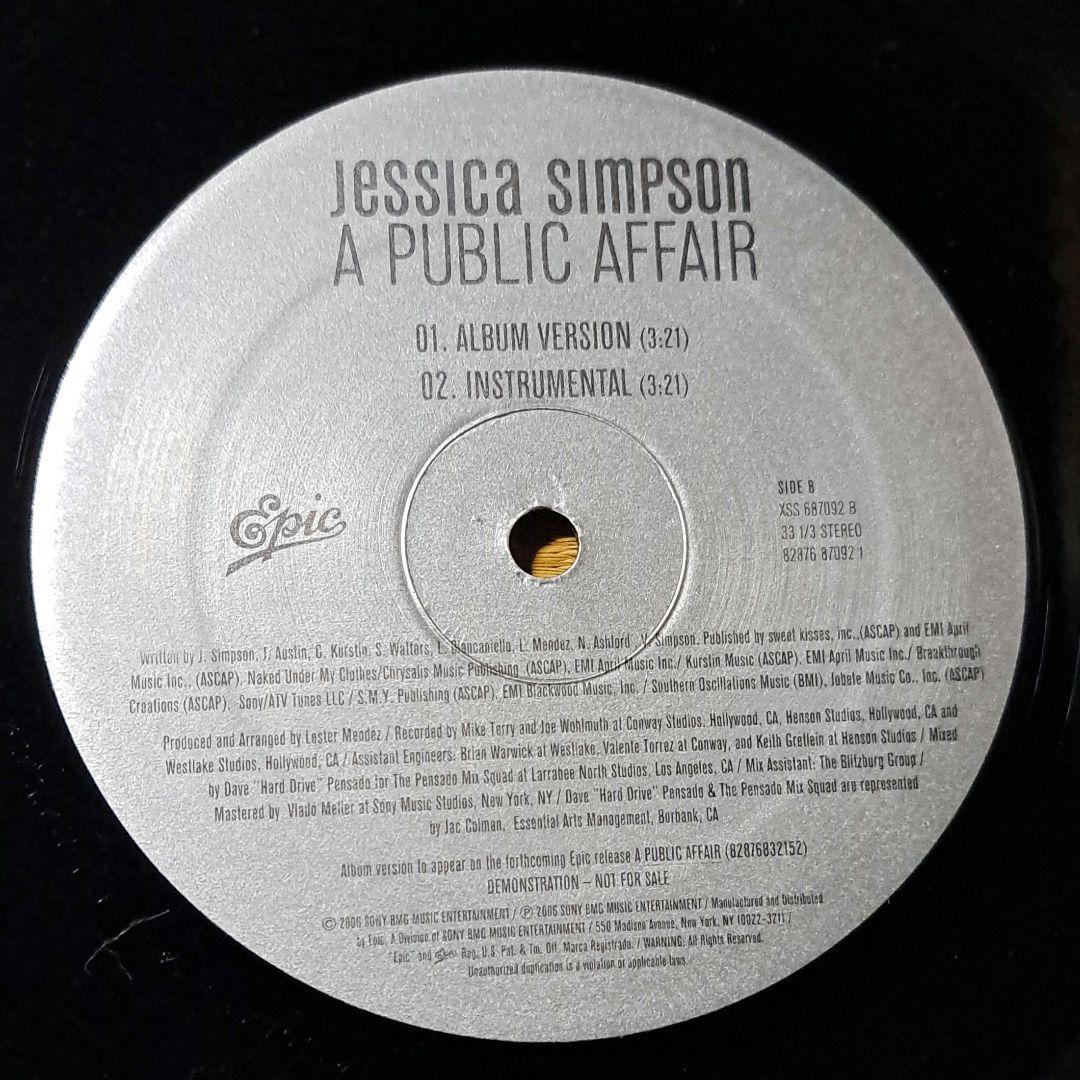 Jessica Simpson　A Public Affair　レコード　プロモ