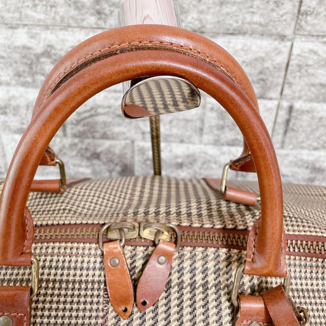 美品　ポロラルフローレン　2way ボストンバッグ　千鳥格子　旅行　PVCレザー