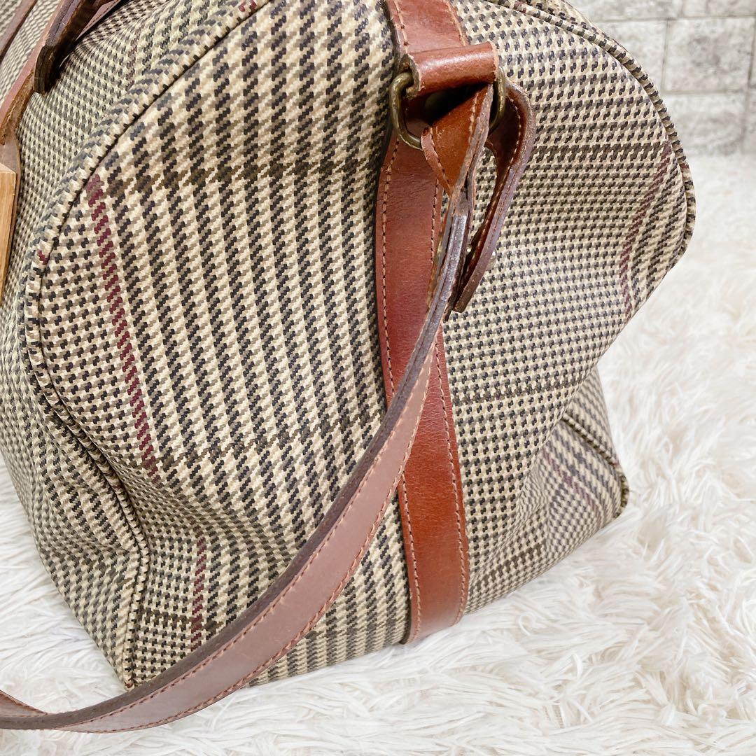 美品　ポロラルフローレン　2way ボストンバッグ　千鳥格子　旅行　PVCレザー