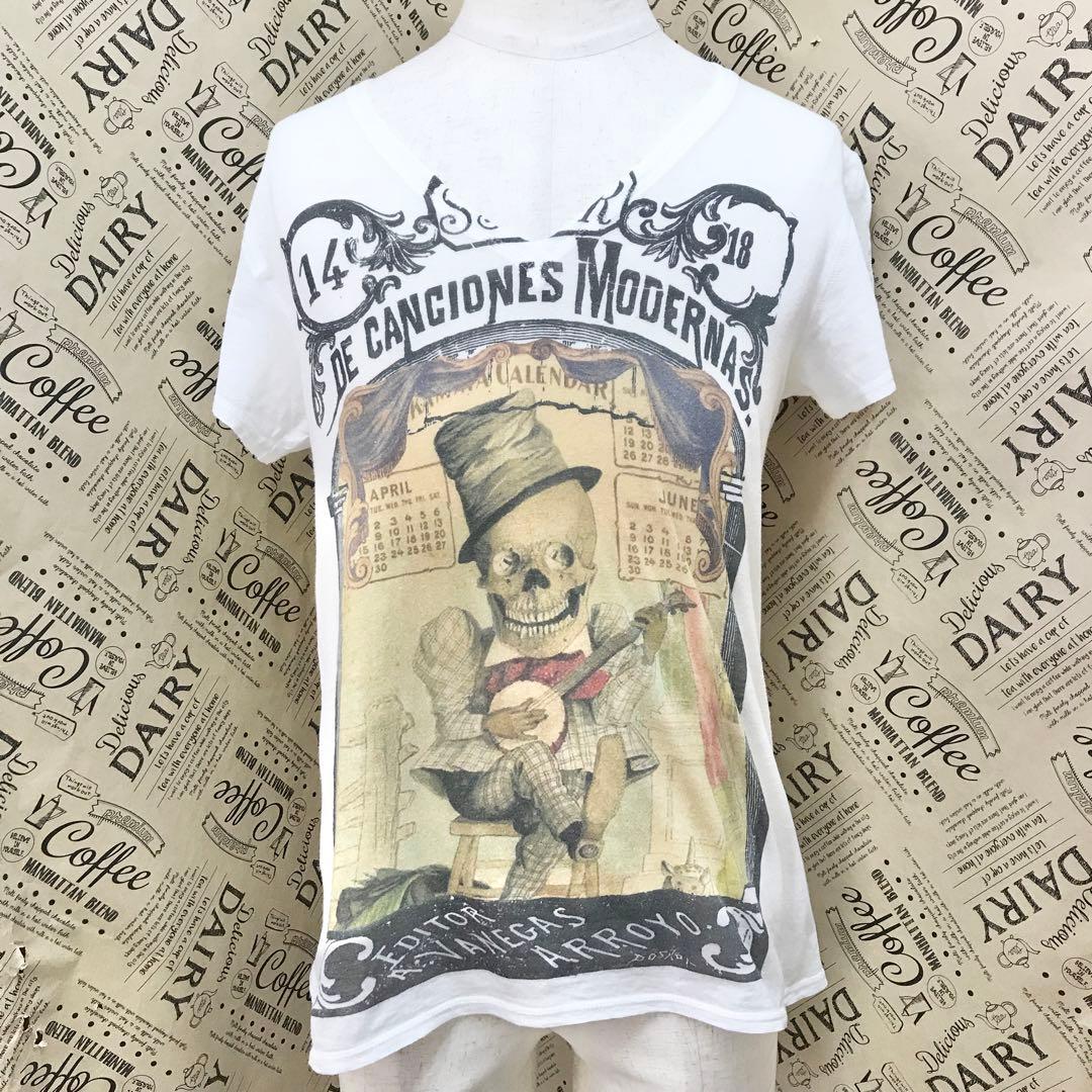 SHARE SPIRIT スカルプリント Tシャツ 半袖 カットソー S3358